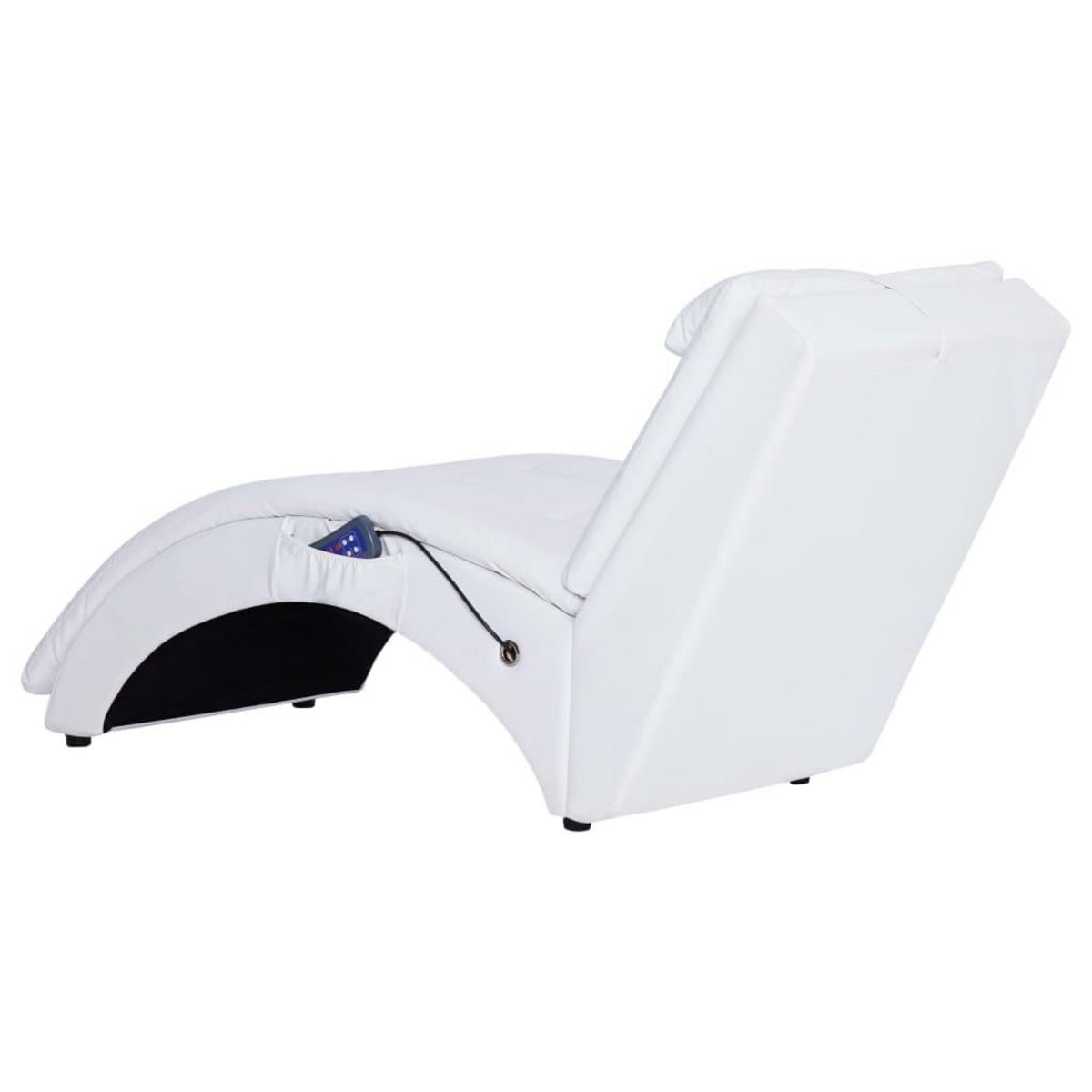 VIDAXL Chaise longue de massage avec oreiller Blanc Similicuir