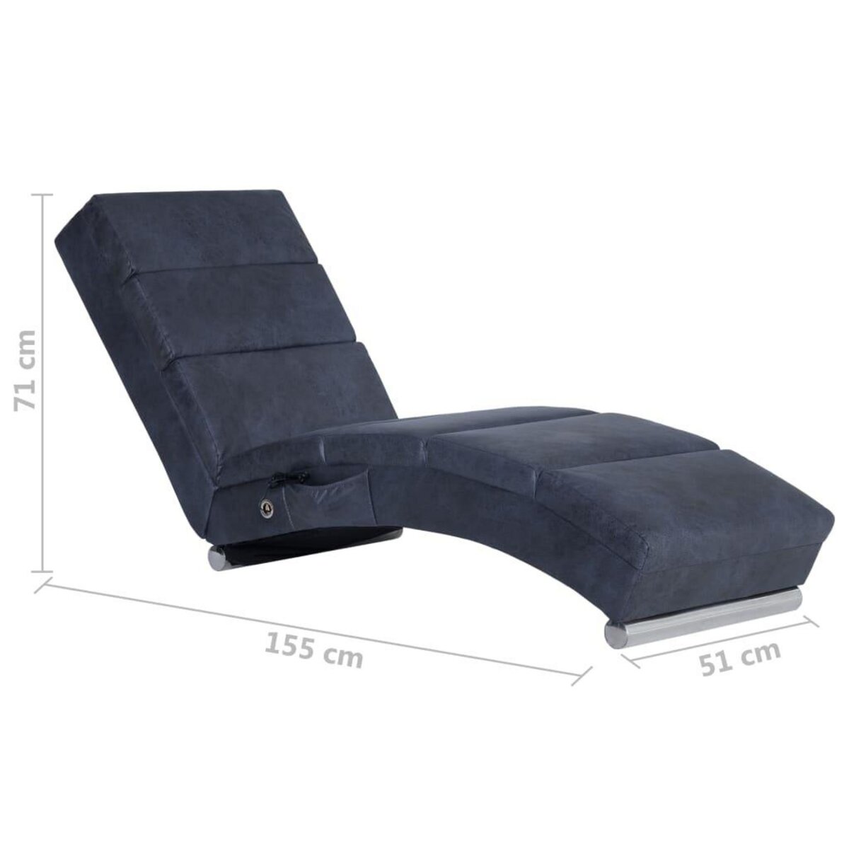 VIDAXL Chaise longue de longue Gris Similicuir daim