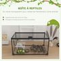 Voir la diapositive 5 : PAWHUT Terrarium en verre - vivarium reptiles & batraciens - habitat tortue - couvercle grillagé coulissant verrouillable - accessoires, thermomètre inclus - métal noir verre