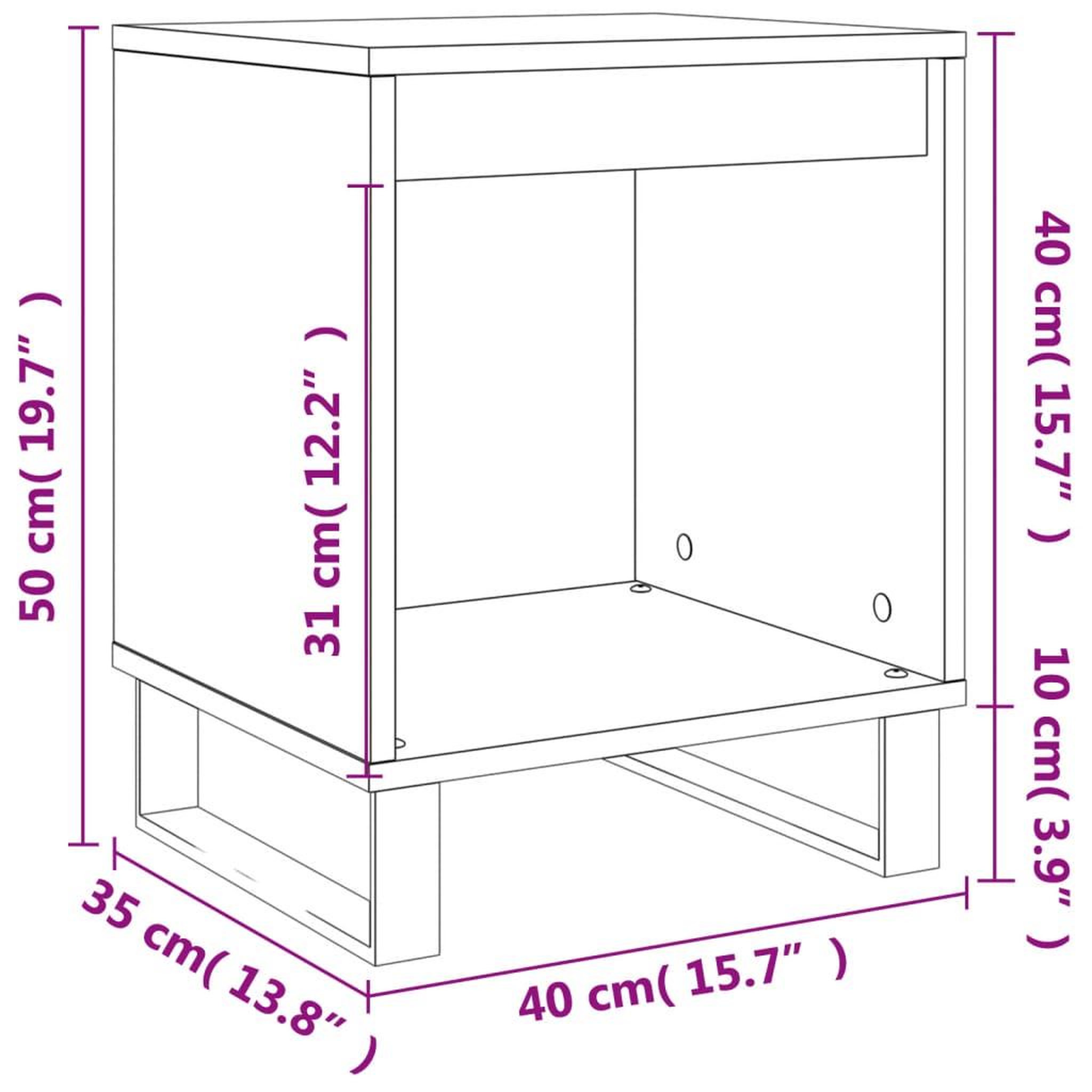 Voir la diapositive 6 : VIDAXL Table de chevet chene fume 40x35x50 cm bois d'ingenierie