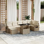Voir la diapositive 1 : VIDAXL Salon de jardin avec coussins 8 pcs beige resine tressee