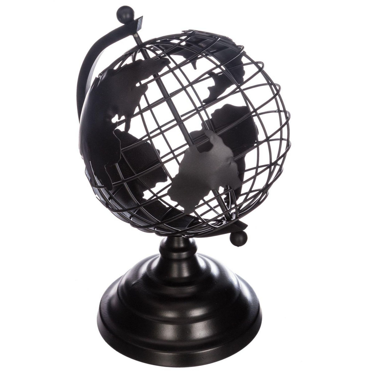 ATMOSPHERA Globe terrestre en métal - Noir - H. 28 cm
