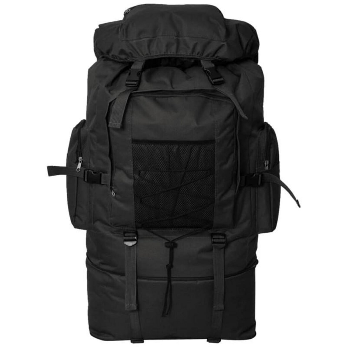 VIDAXL Sac à dos en style d armée XXL 100 L noir