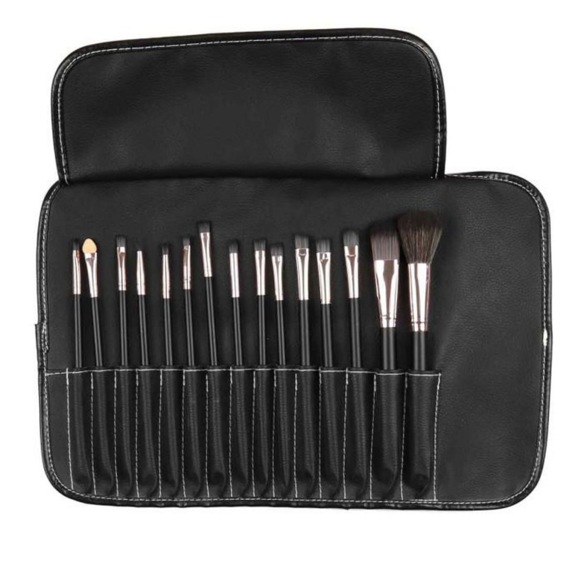 Paris Prix Trousse à Maquillage  15 Pinceaux  23cm Noir