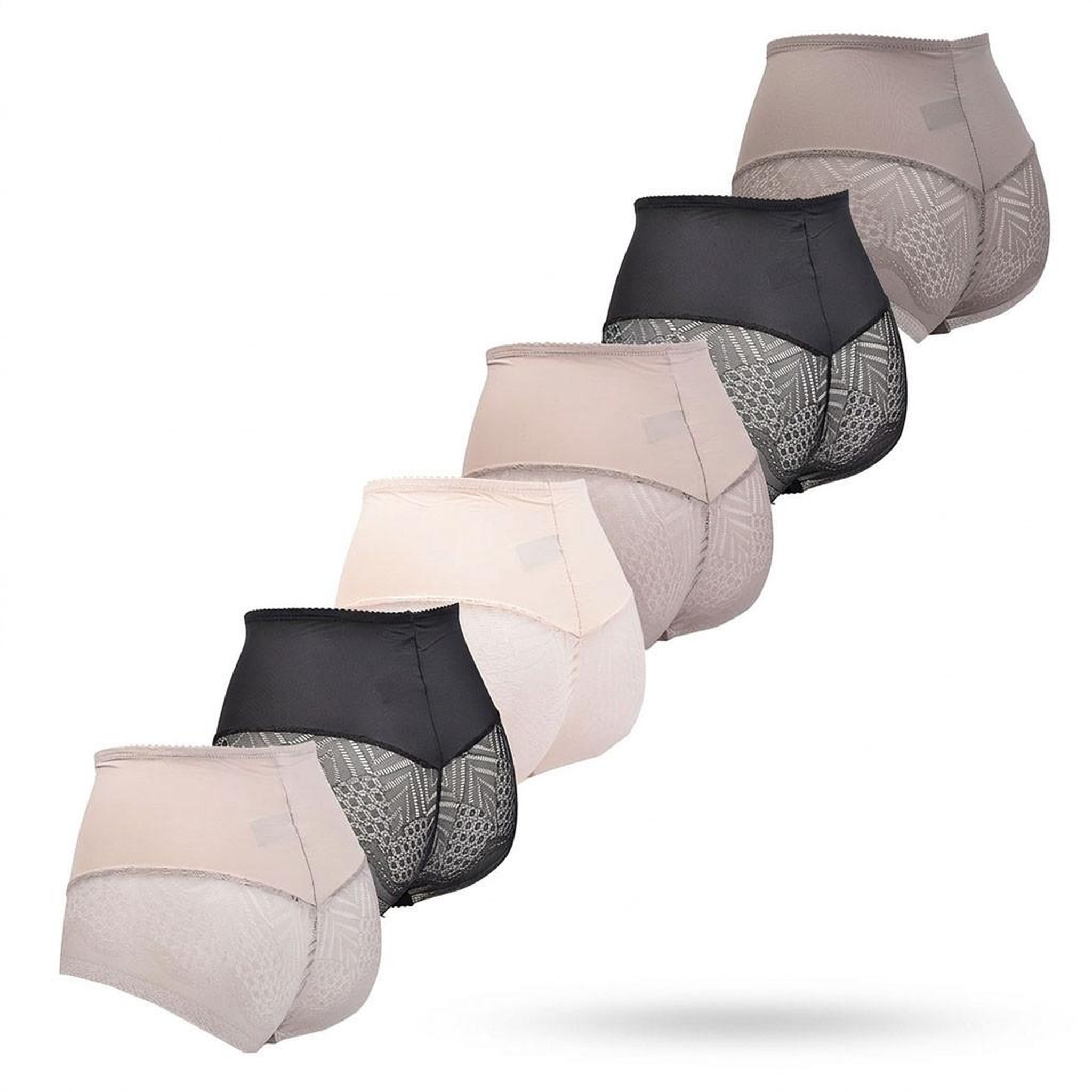 Voir la diapositive 3 : OZABI OZABI Pack de Culottes Femme Gainantes Invisibles Dentelle et Laser – Lot de 6