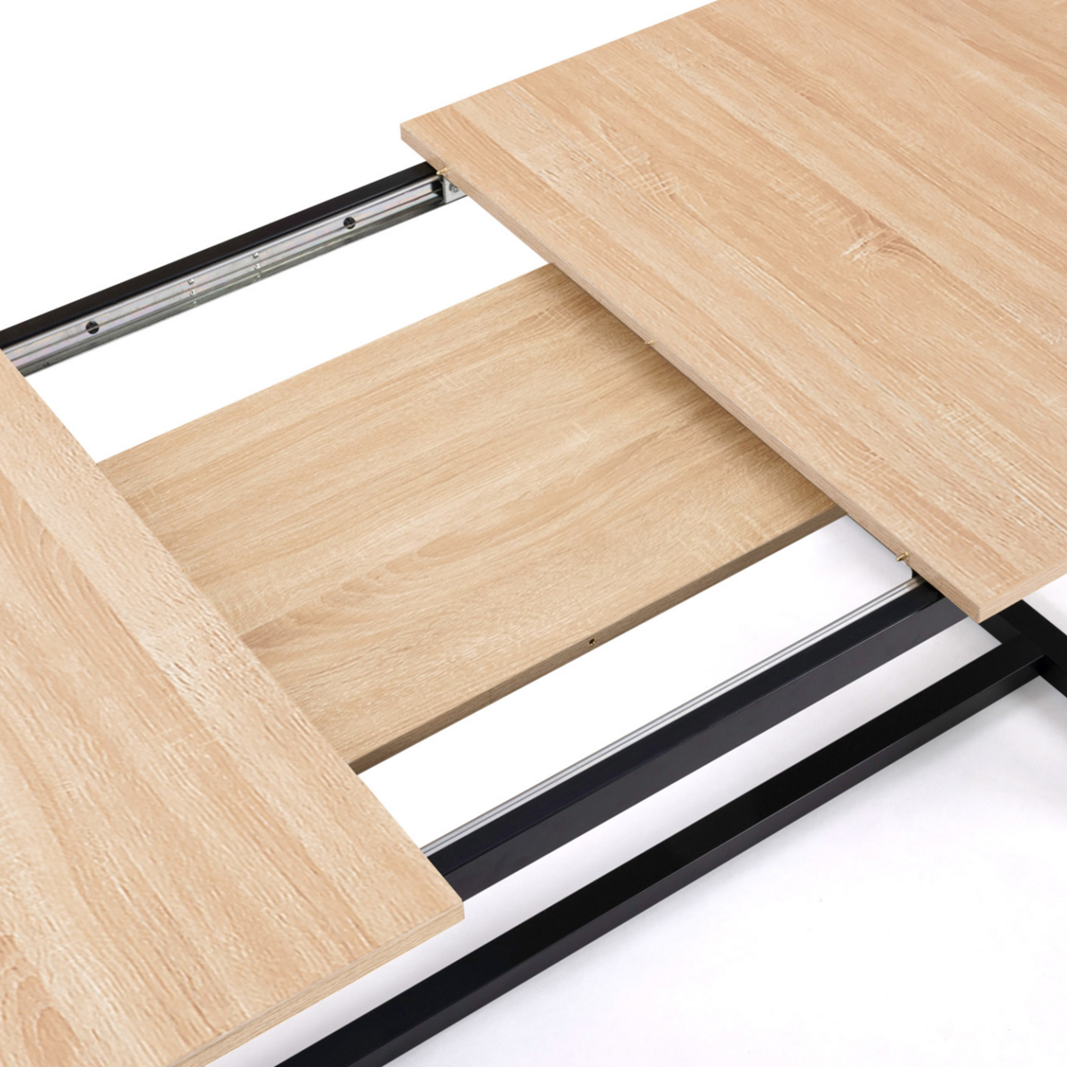 ID MARKET Table à manger extensible rectangle DETROIT 6-10 personnes design industriel 160-200 cm