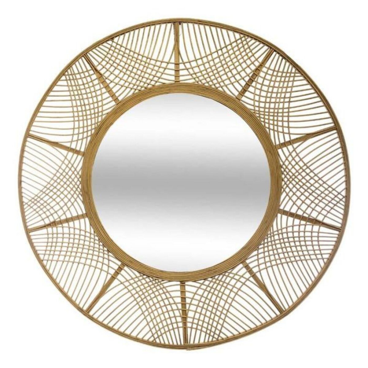 ATMOSPHERA Miroir Mural Rond en Bambou  Ina  89cm Naturel