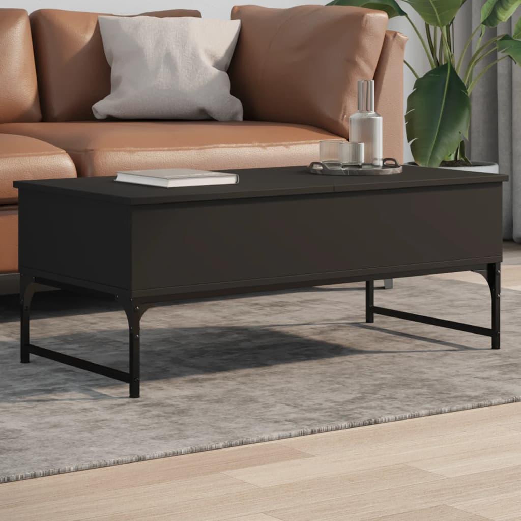 VIDAXL Table basse noir 100x50x40 cm bois d'ingenierie et metal