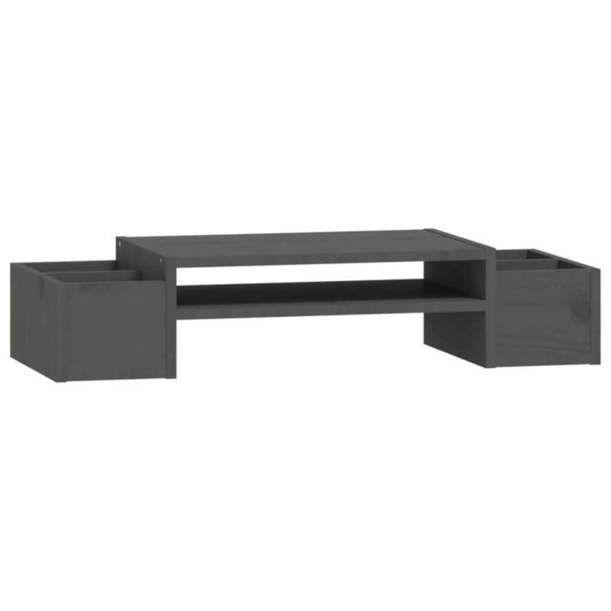 VIDAXL Support de moniteur Gris 70x27,5x15 cm Bois de pin solide