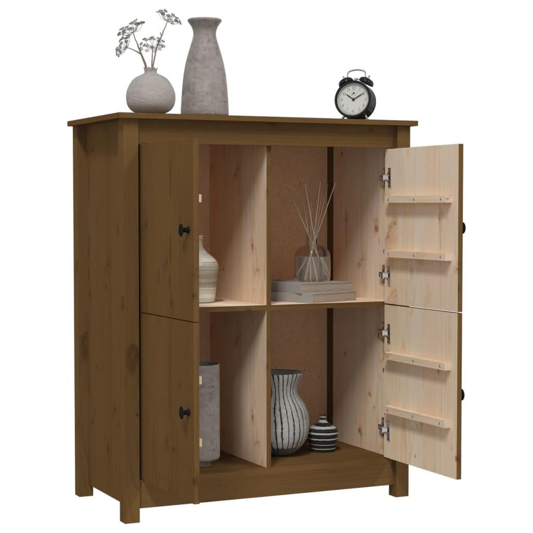 Voir la diapositive 4 : VIDAXL Buffet Marron miel 83x41,5x100 cm Bois massif de pin