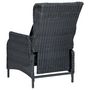 Voir la diapositive 4 : VIDAXL Chaise inclinable de jardin coussins Resine tressee Gris fonce