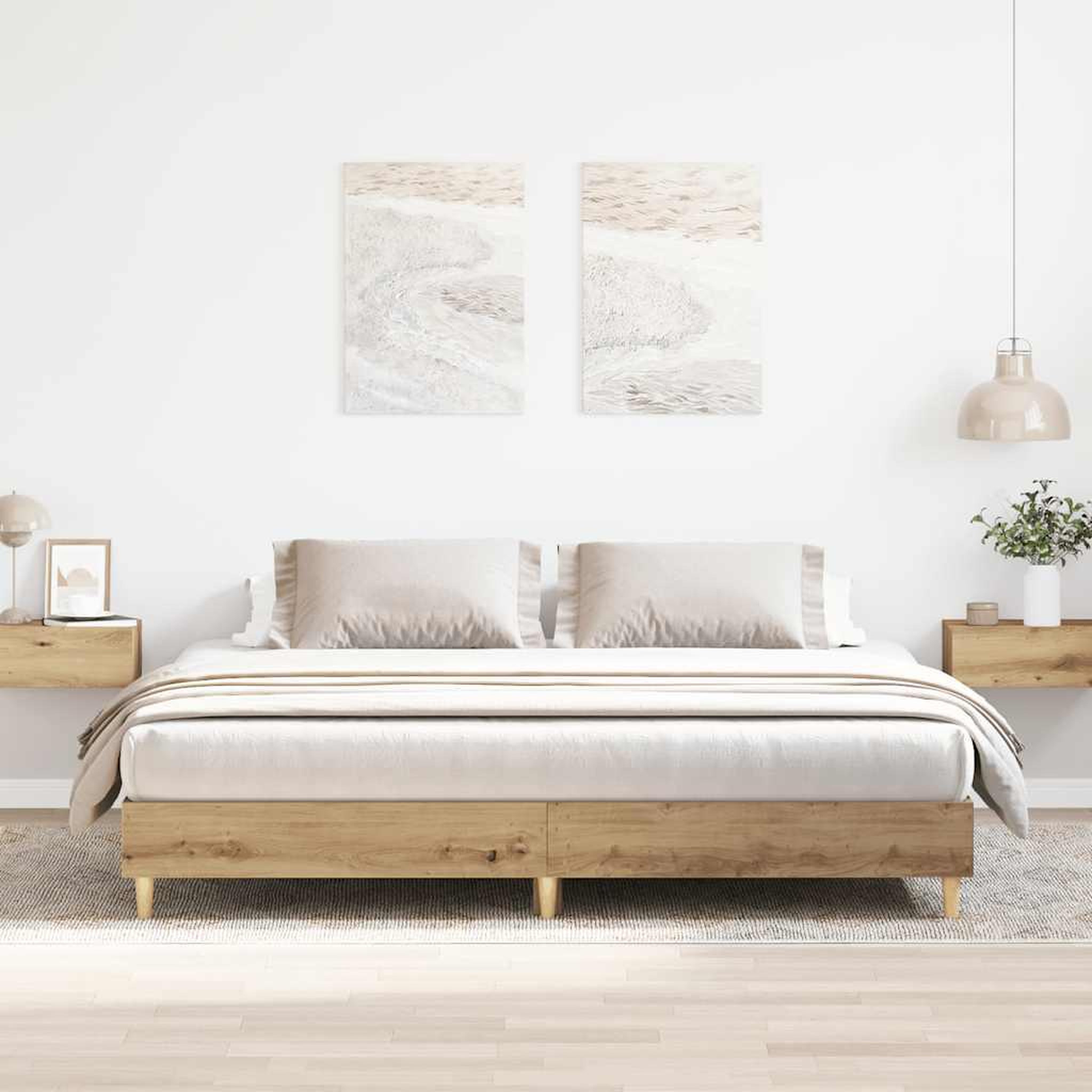VIDAXL Cadre de lit sans matelas chene artisanal 180x200 cm