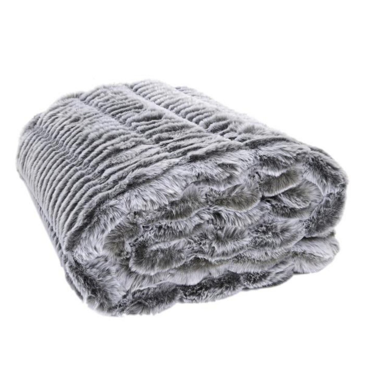 Paris Prix Plaid Imitation Fourrure  Opulence  120x150cm Gris