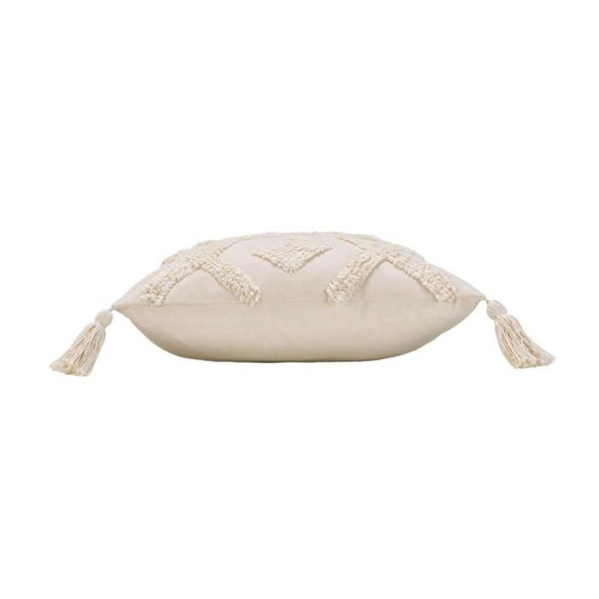 Paris Prix Coussin Déco Tufté à Pompons  Inca  40x40cm Beige