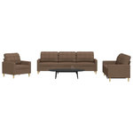 VIDAXL Ensemble de canapes 3 pcs marron tissu