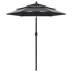 VIDAXL Parasol de jardin a 3 niveaux avec mat en aluminium anthracite