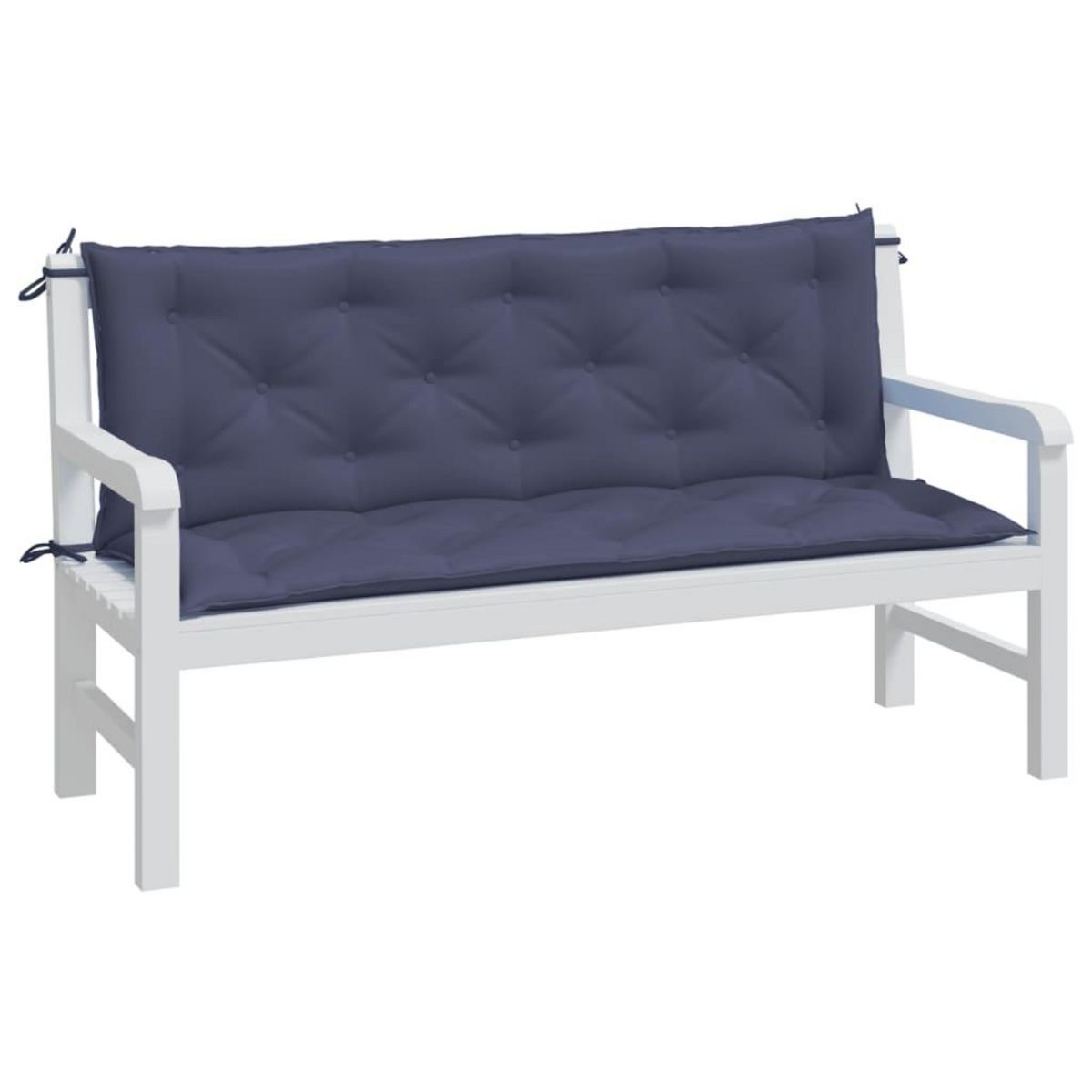 VIDAXL Coussins de banc de jardin lot de 2 bleu marine 150x50x7 cm