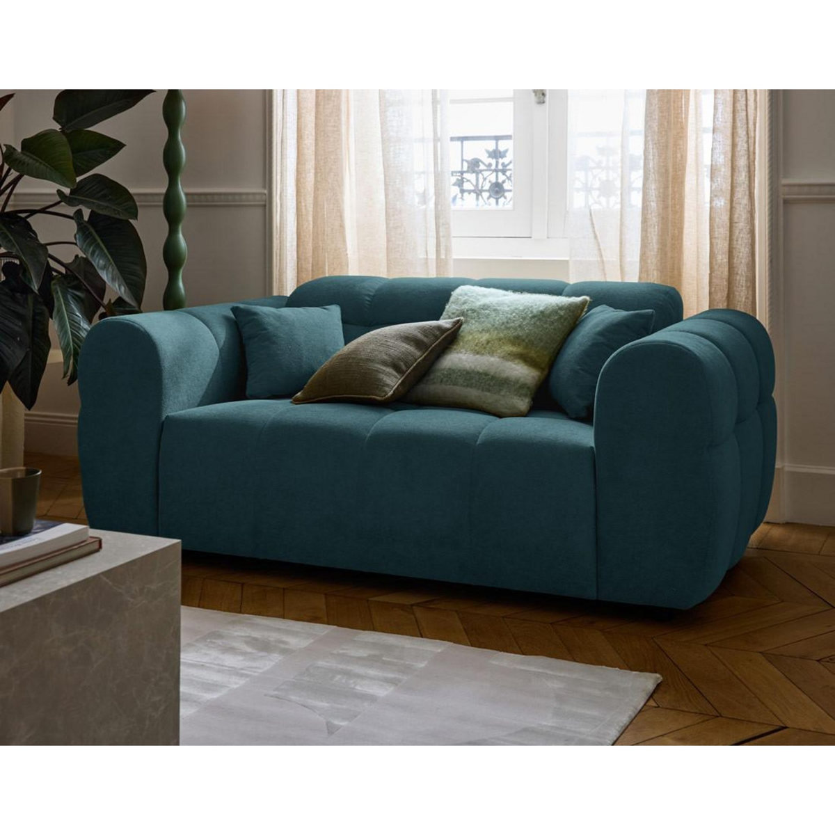 LISA DESIGN Ray - canapé droit 2 places en tissu texturé