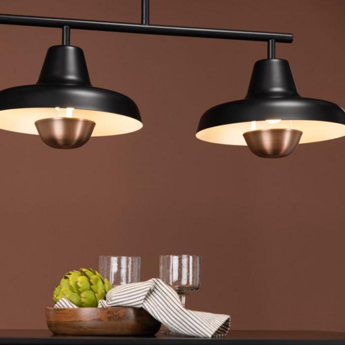 Paris Prix Suspension Design 3 Lampes  Stoten  112cm Noir