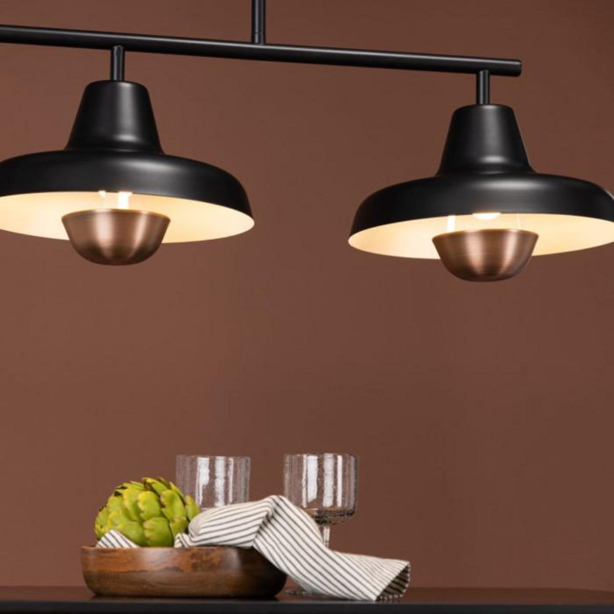 Paris Prix Suspension Design 3 Lampes  Stoten  112cm Noir