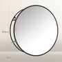 Voir la diapositive 3 : HOMCOM Miroir mural rond dia. 50 cm - 2 étagères - cadre métal noir
