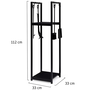 Voir la diapositive 4 : ID MARKET Range bûches vertical avec accessoires 2 étagères H.112 CM pour cheminée