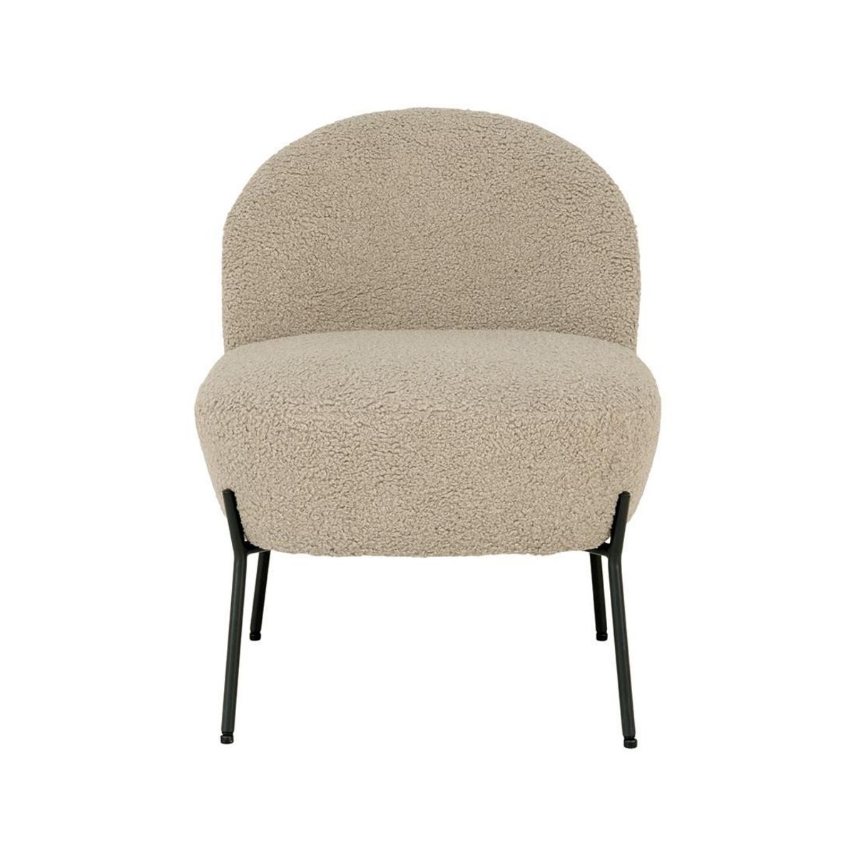 LISA DESIGN Renato - fauteuil avec pieds en acier - en tissu bouclette