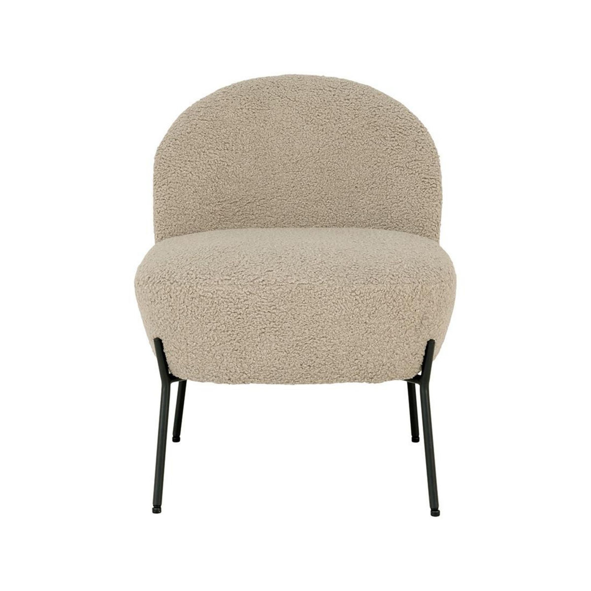 LISA DESIGN Renato - fauteuil avec pieds en acier - en tissu bouclette