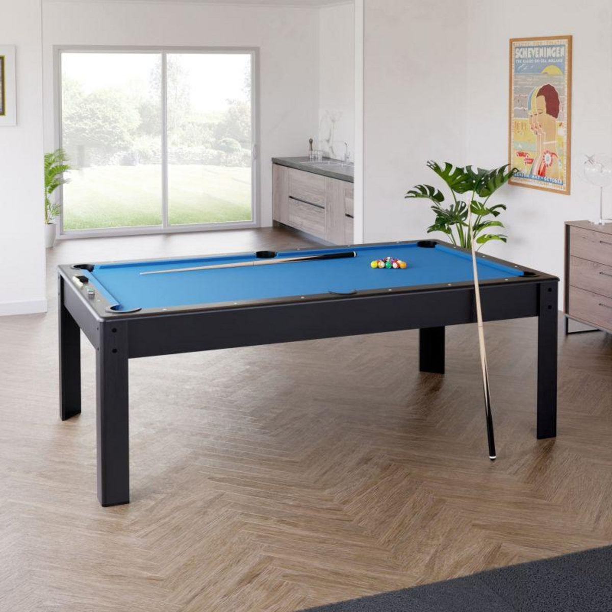 PLAY4FUN Billard Américain HARMONY 6Ft - 206,5 x 116,5 x 80 cm avec accessoires - Couleur Noir