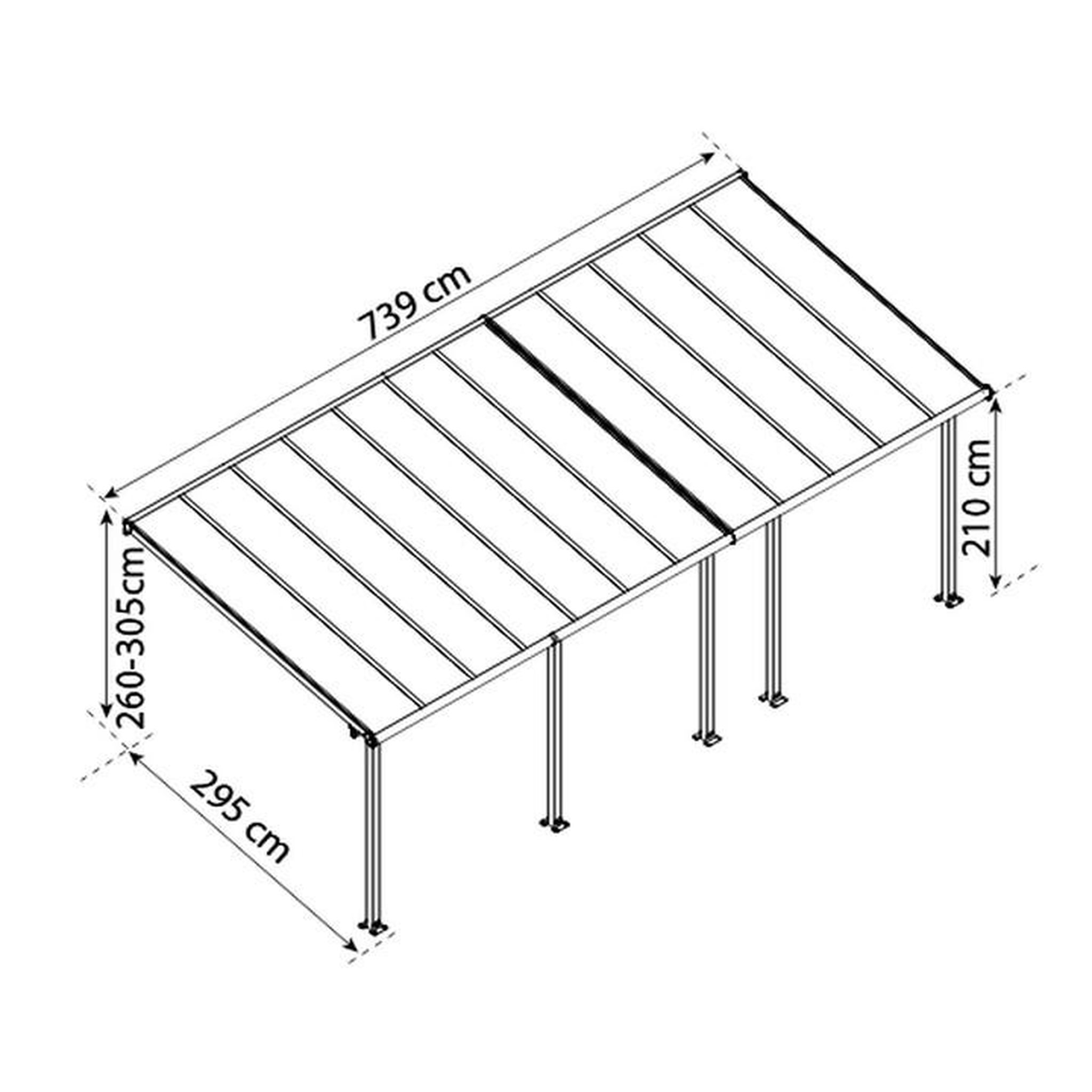 Voir la diapositive 2 : Palram Pergola 21.8m² blanc - 704354