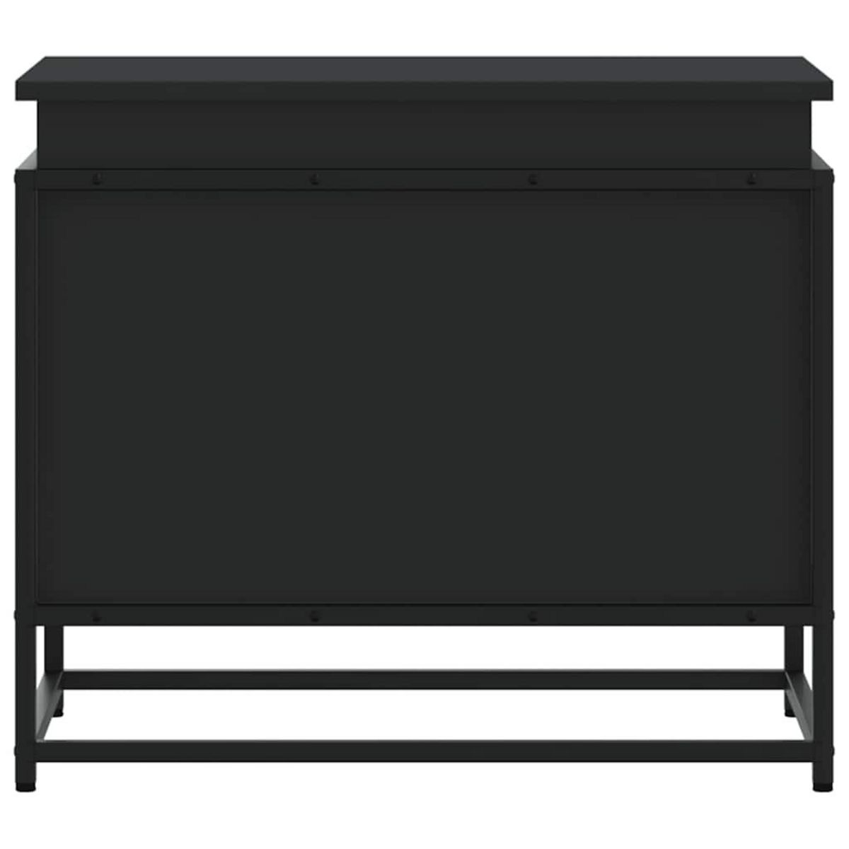 VIDAXL Boîte de rangement avec couvercle noir bois d'ingenierie