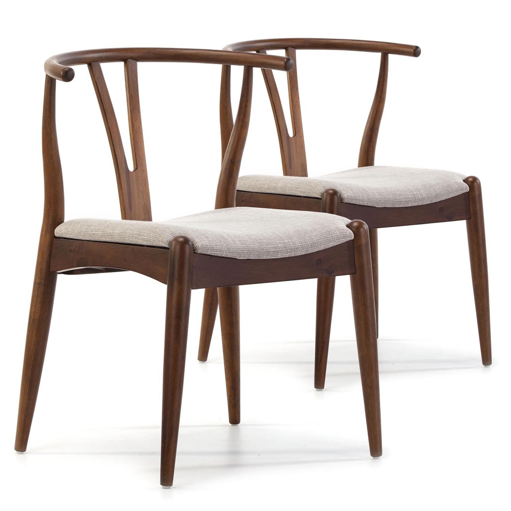 VS VENTA-STOCK Pack 2 chaises Rustic, Couleur Noyer, Bois Massif, 55 cm x 54,5 cm x 76 cm