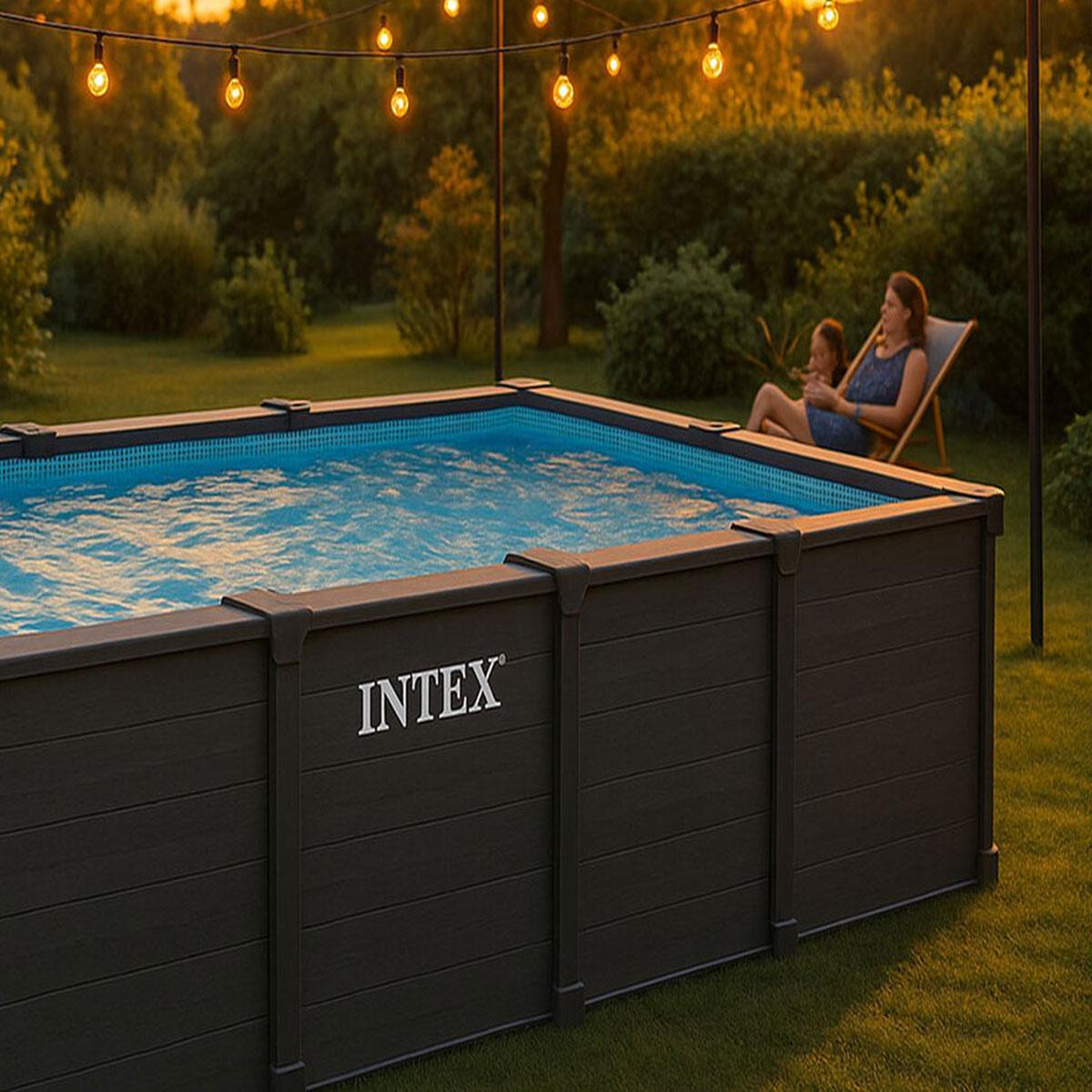 Voir la diapositive 5 : INTEX Piscine tubulaire graphite rectangulaire 6,00 x 3,00 x 1,24 m - intex