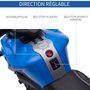 Voir la diapositive 5 : HOMCOM Moto électrique enfant 6 V 3 Km/h effet lumineux et sonore roulettes amovibles repose-pied valises latérales métal PP bleu noir