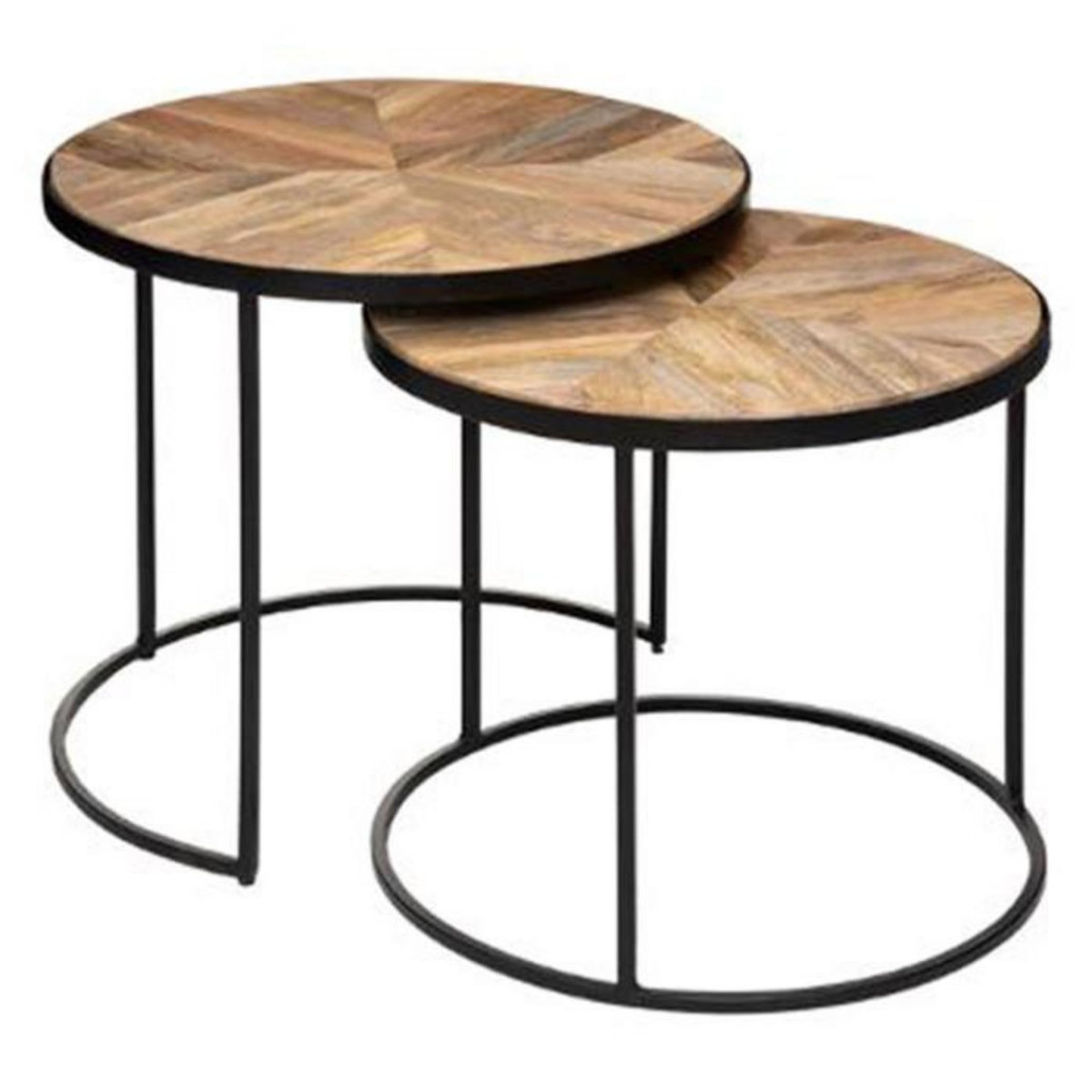 ATMOSPHERA Lot de 2 Tables à Café en Bois  Basile  56cm Marron
