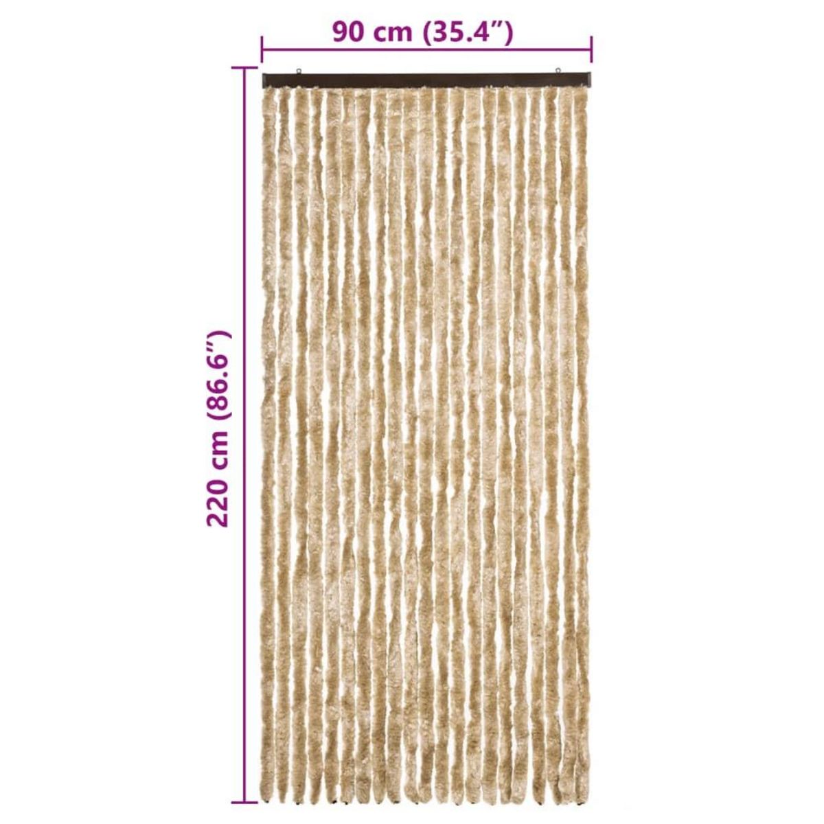 VIDAXL Moustiquaire Beige 90x220 cm Chenille