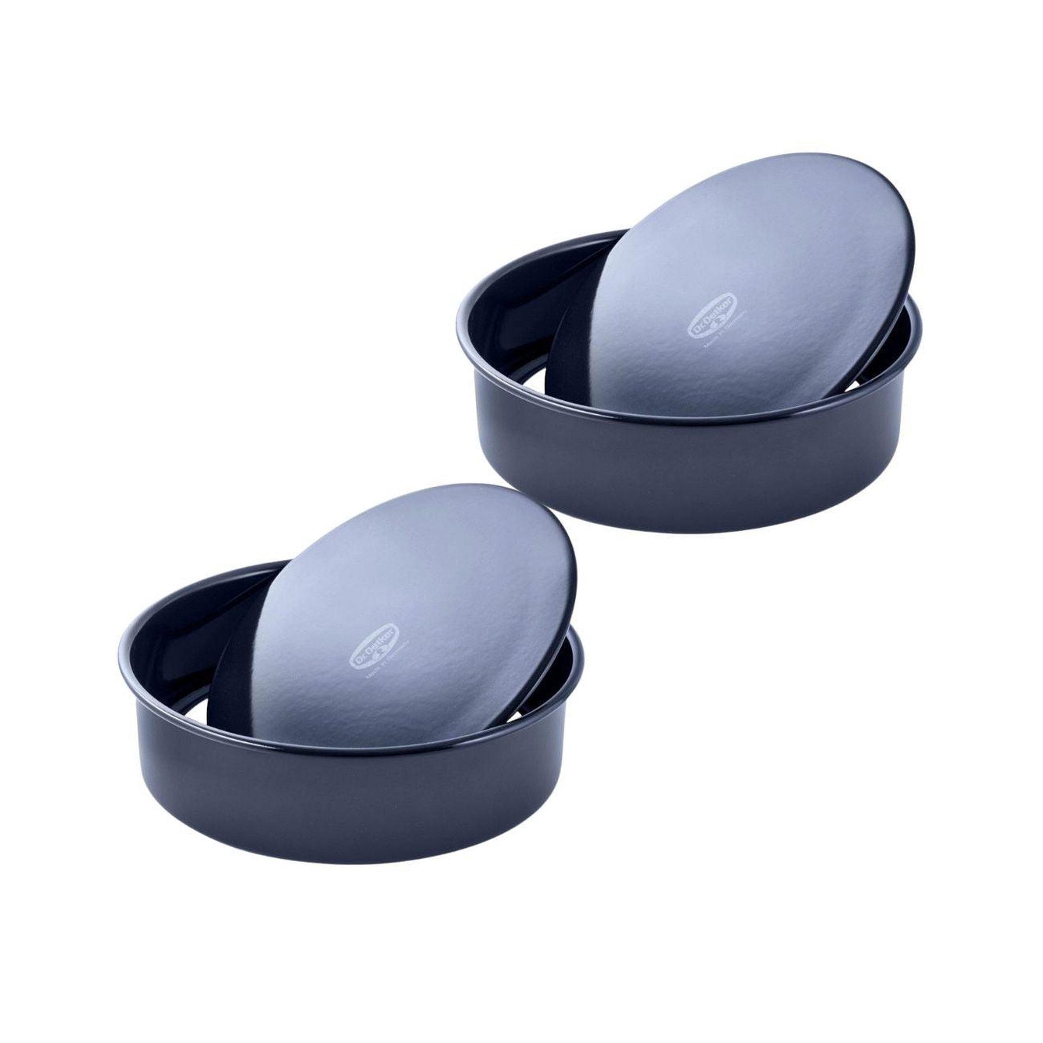 DR.OETKER Lot de 2 moules à gâteaux 28/28 cm en acier dr oetker back-liebe