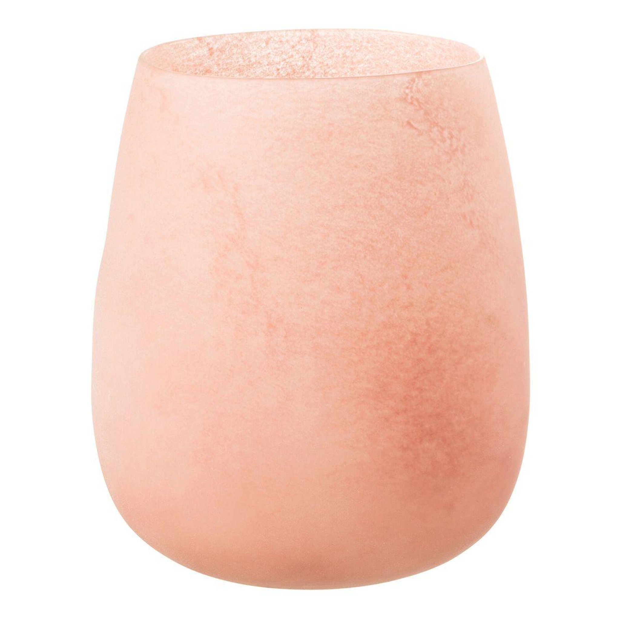 J-LINE Vase déco en verre  givré  27cm rose