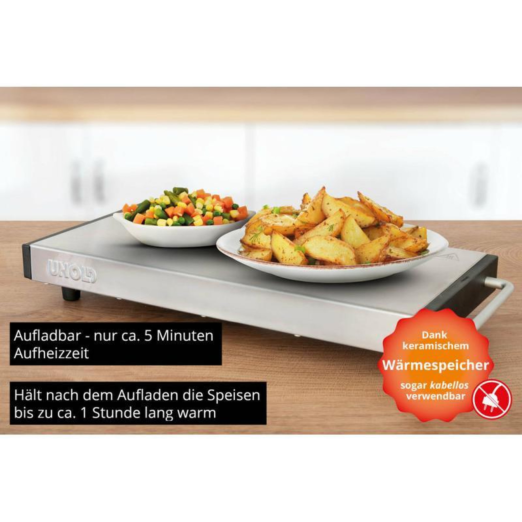 Voir la diapositive 3 : Unold Unold Heat Storage Plate silver (58845)