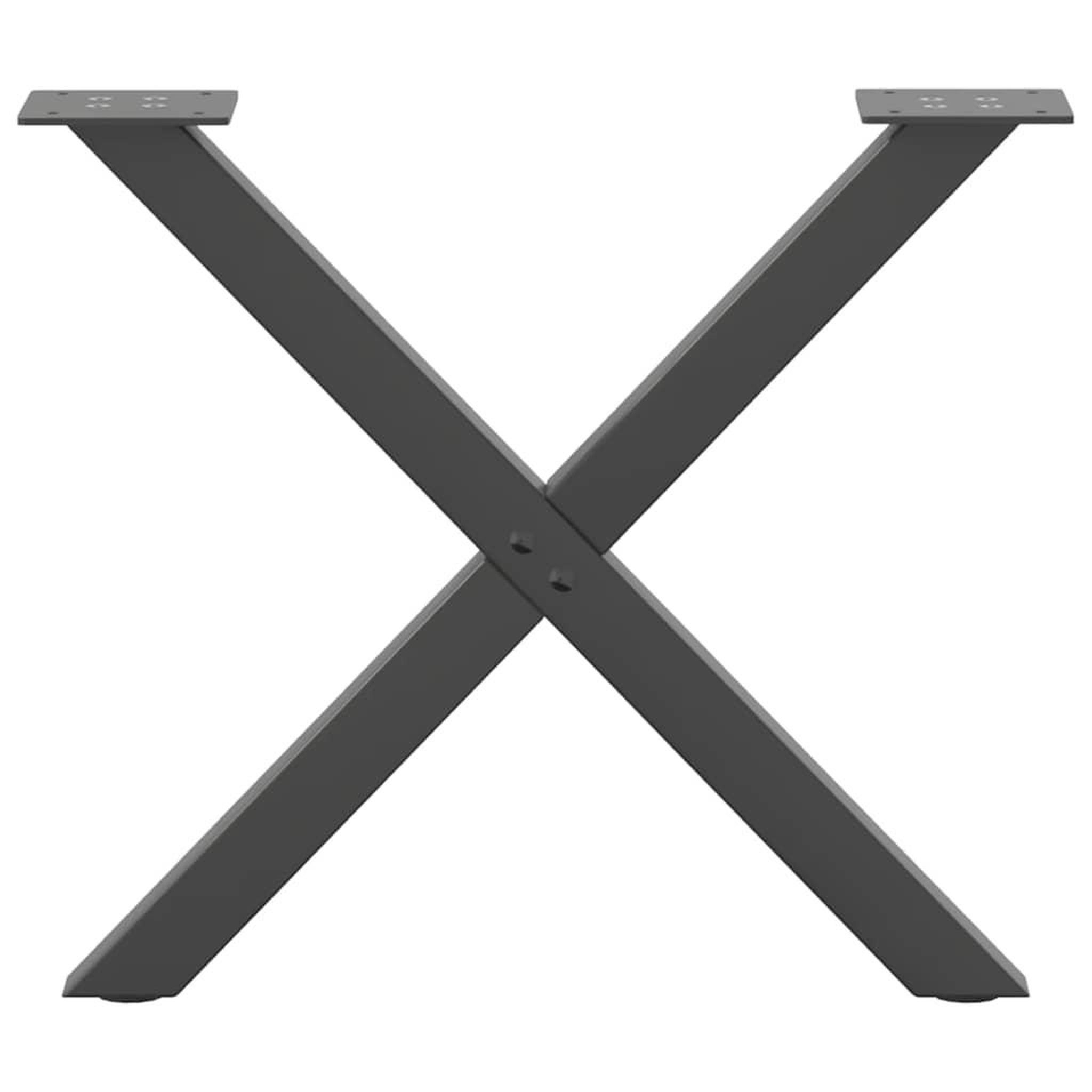 Voir la diapositive 4 : VIDAXL Pieds de table basse forme de X 2 pcs anthracite 60x(42-43) cm