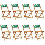 Voir la diapositive 2 : VIDAXL Chaises de jardin pliantes lot de 8 vert tissu et bois massif