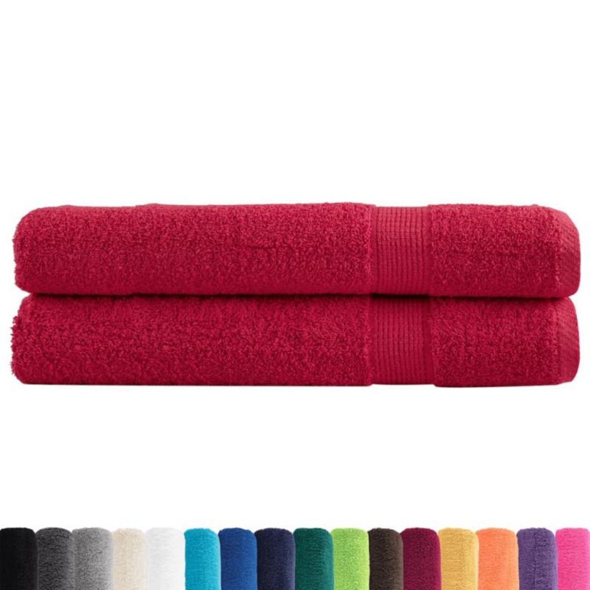 VIDAXL Serviettes de sauna de qualité supérieure SOLUND 2 pcs rouge