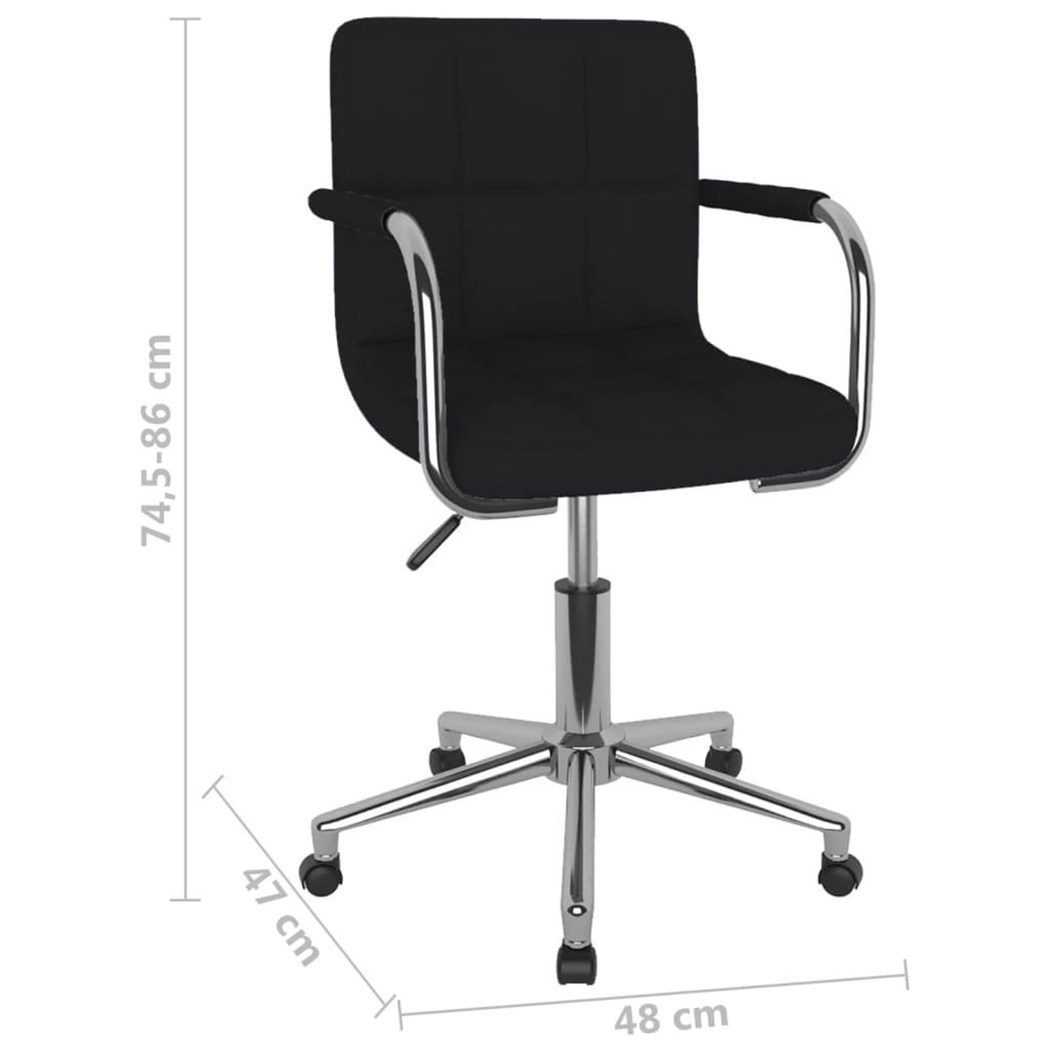Voir la diapositive 6 : VIDAXL Chaise pivotante de salle a manger Noir Tissu