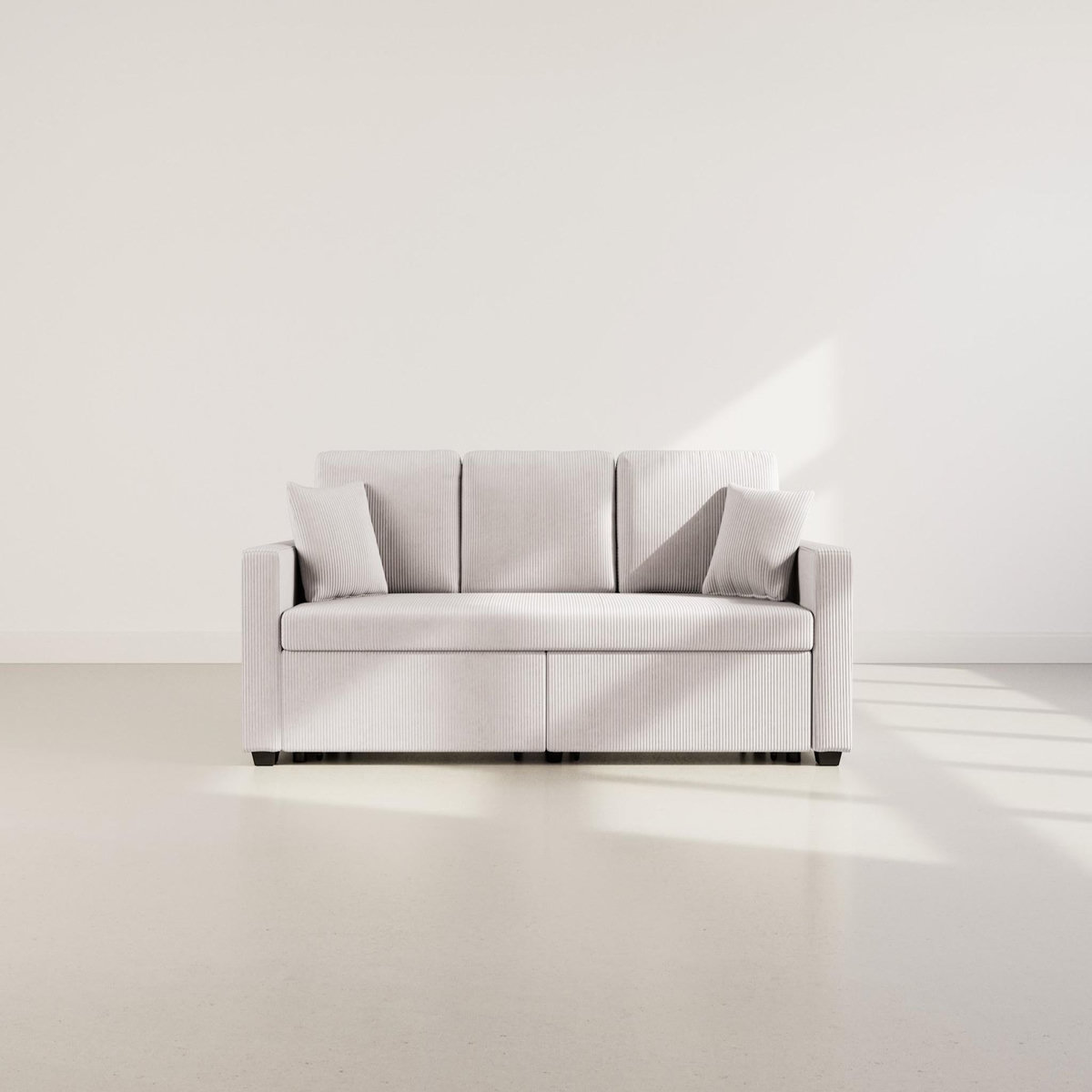 BEST MOBILIER Cyrus - canapé droit 3 places convertible en velours côtelé