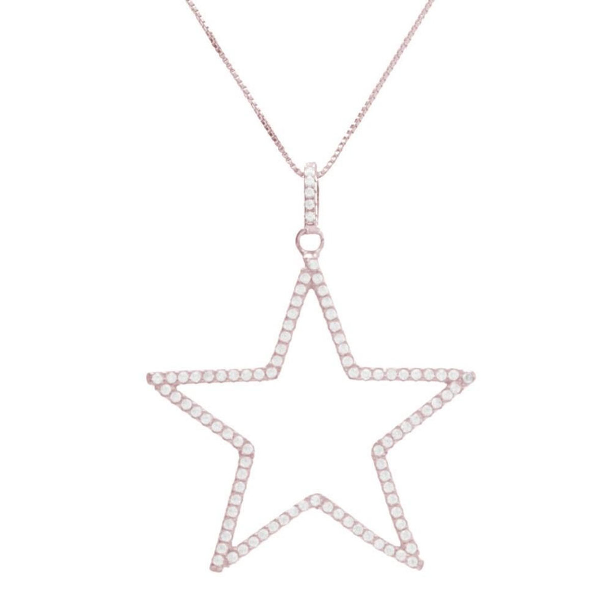 L'ATELIER D'AZUR Collier Argent 925/000 Rose Gold - Etoile Pavée de Zirconiums