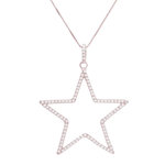 L'ATELIER D'AZUR Collier Argent 925/000 Rose Gold - Etoile Pavée de Zirconiums