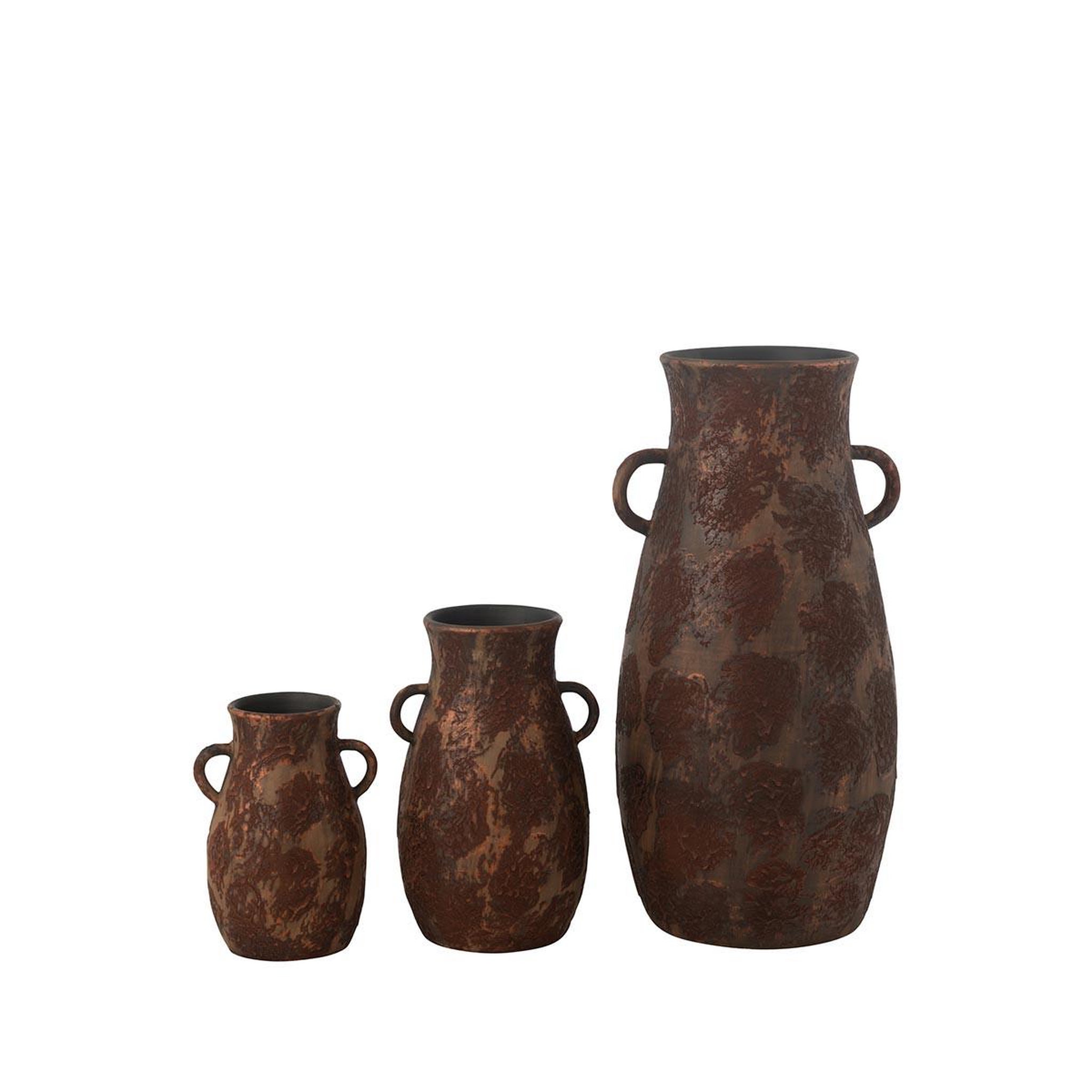 Voir la diapositive 3 : J-LINE Vase en terre cuite  amphore  70cm marron