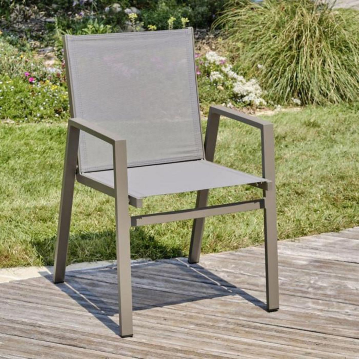 Paris Prix Fauteuil de Jardin Empilable  Floride  86cm Quartz