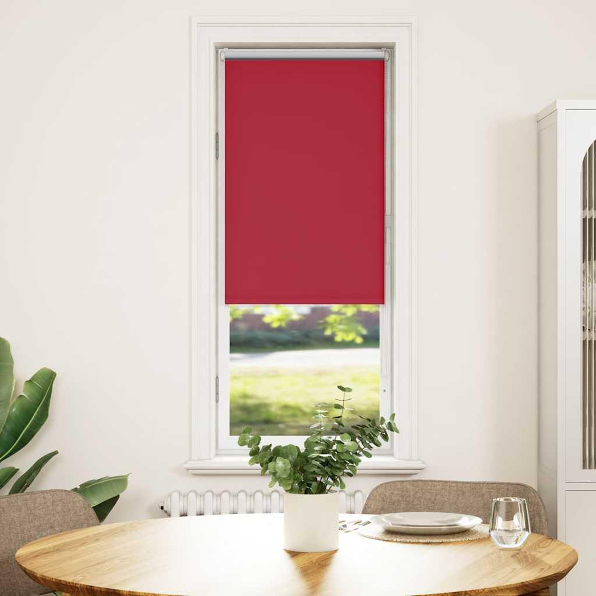 VIDAXL Store enrouleur occultant rouge largeur du tissu 55,7 cm