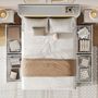 Voir la diapositive 4 : MERAX Lit avec rangement 140x200cm mdf coloris blanc